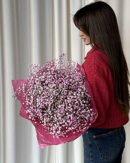 Букет розовых гипсофил