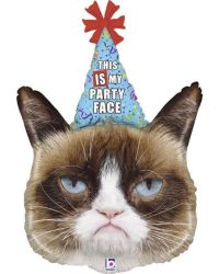 35260_Шар_(36_91_см)_Фигура_Сердитая_кошка_в_колпаке_1_шт